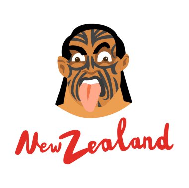 Yeni Zelanda Maori erkek yüz