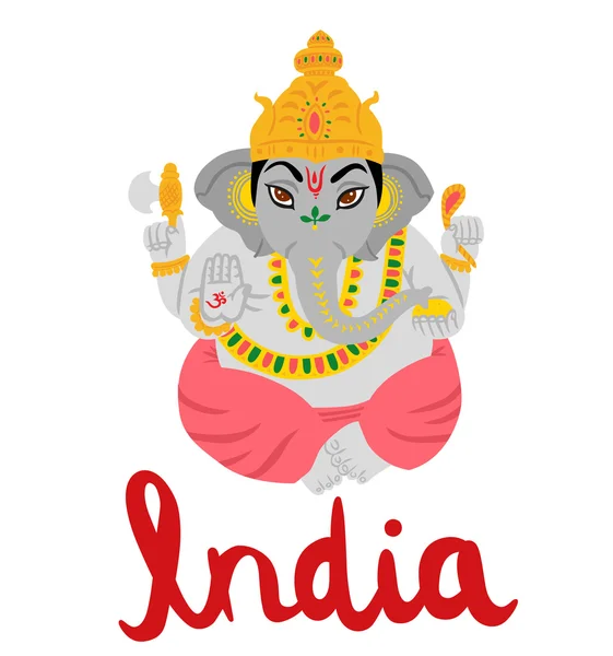 Indiano Ganesha personaggio — Vettoriale Stock