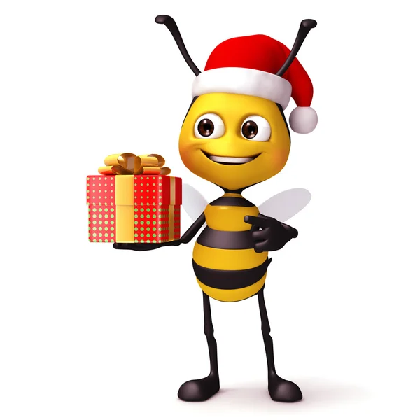 Arı ile Hediyelik Noel — Stok fotoğraf