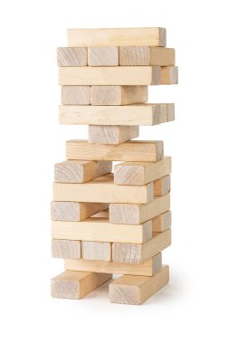 Tahta inşaat seti, düşen kule oyunu, jenga