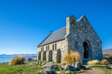 Lake Tekapo, Yeni Zelanda yer almaktadır Good Shepherd Kilisesi