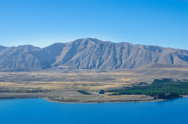 Belle vue sur le lac Tekapo depuis le sommet du mont John, Nouvelle-Zélande . — Photo