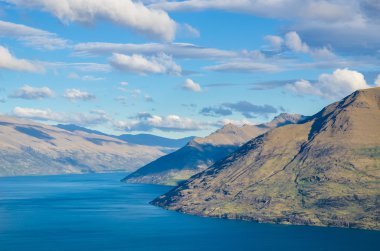 Güzel manzaralı dan Queenstown manzarası, Yeni Zelanda