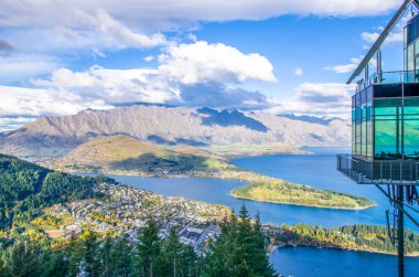 Güzel cityscape görünümü dan Queenstown manzarası, Yeni Zelanda