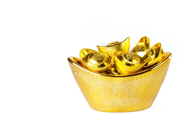 Chiński sztaby złota ozdoba (obcy tekst znaczy błogosławieństwo) — Zdjęcie stockowe