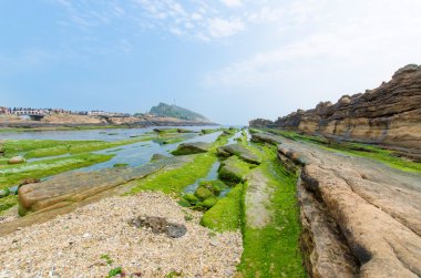 Doğal peyzaj Yehliu Geopark, Tayvan.