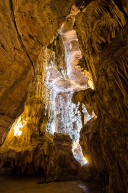 Interior of the Kek Lok Tong which is located at Gunung Rapat in the south of Ipoh. Beautiful limestone formations are the main attractions of Kek Lok Tong Cave Temple.