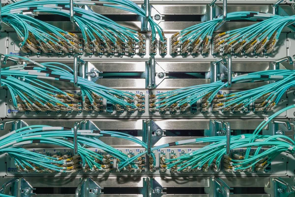 Kabloları ile bir veri merkezlerinde büyük Fiber optik Distribütör