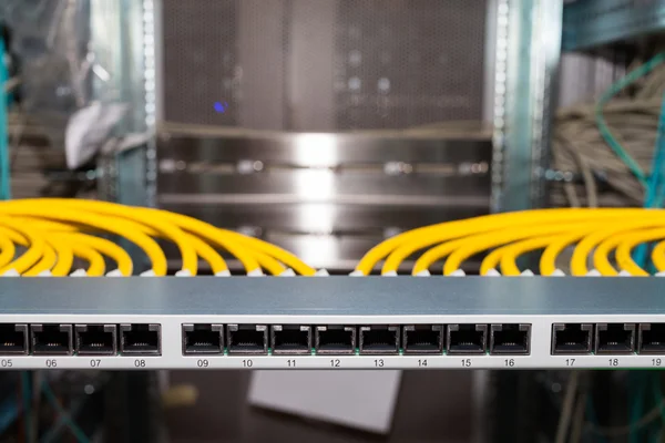 Network distributor in a datacenter — Stock Photo, Image