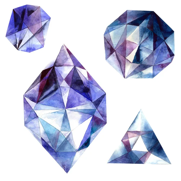 Καρδιά ρουμπινί και μπλε διαμάντι — Φωτογραφία Αρχείου