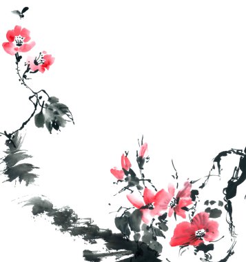 Çiçeği sakura. Çiçek şekil..