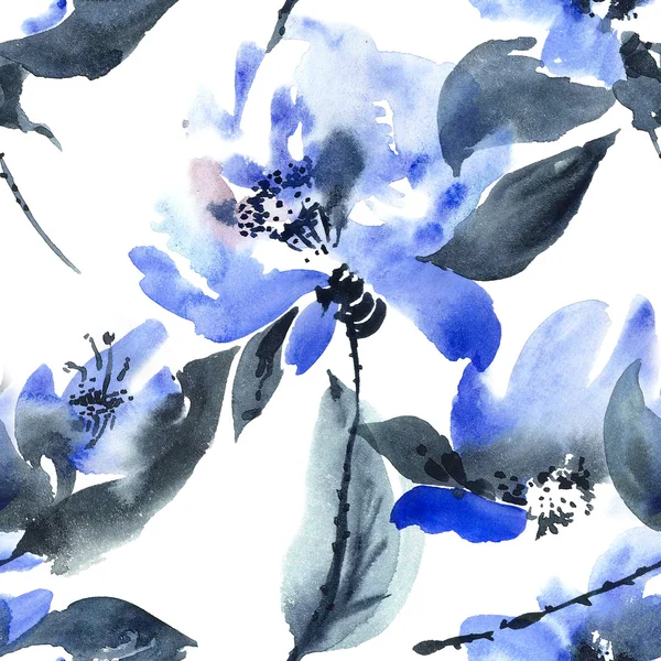 파란 꽃의 무늬 — 스톡 사진