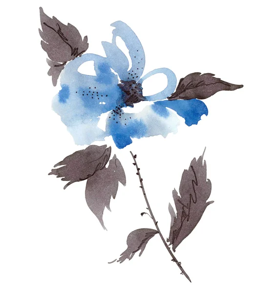 Mavi çiçekler illüstrasyon — Stok fotoğraf