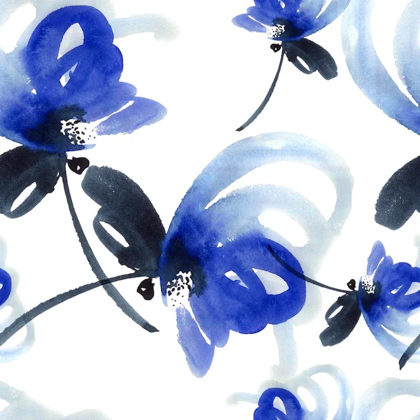 Padrão de flores azuis — Fotografia de Stock