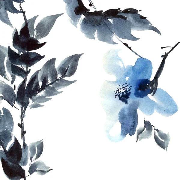 Blaue Blüten-Abbildung — Stockfoto