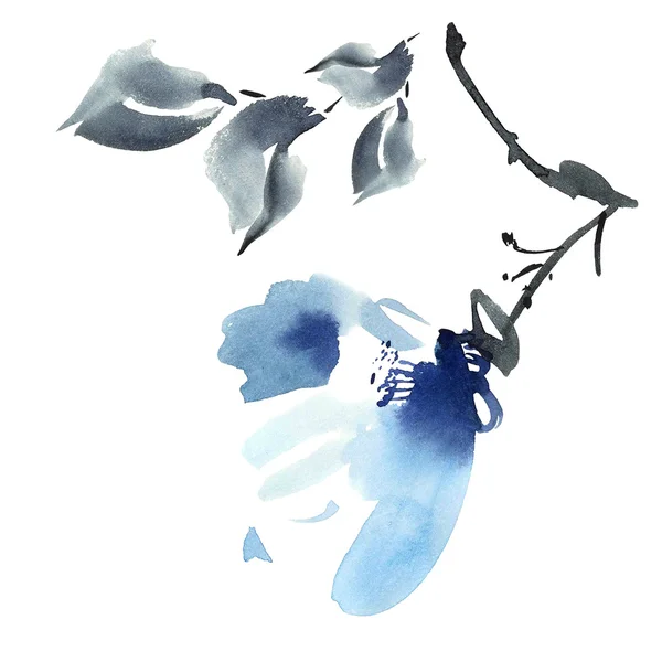 Ilustração de flores azuis — Fotografia de Stock