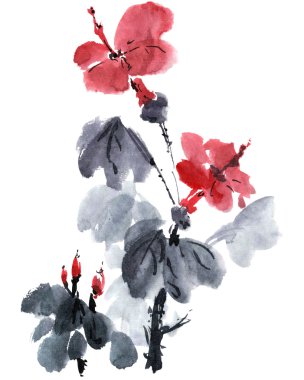 Suluboya çiçek çiçekler