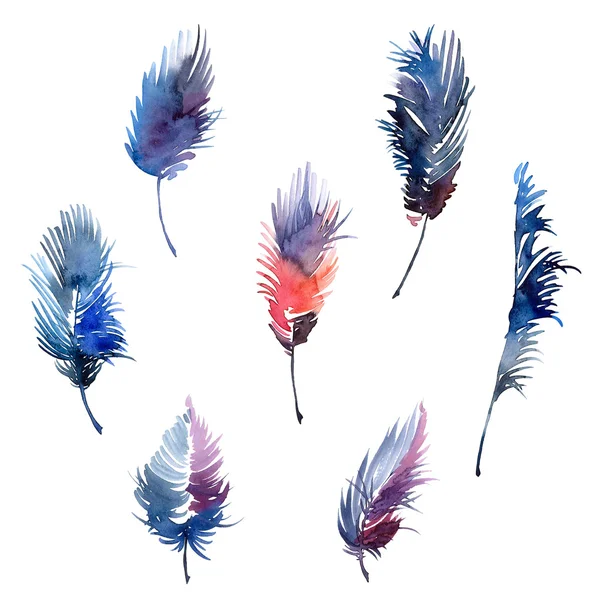 Juego de plumas de acuarela — Foto de Stock