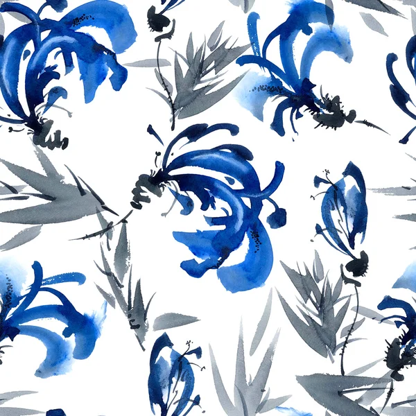 Leaves and flowers pattern — Stock Photo, Image