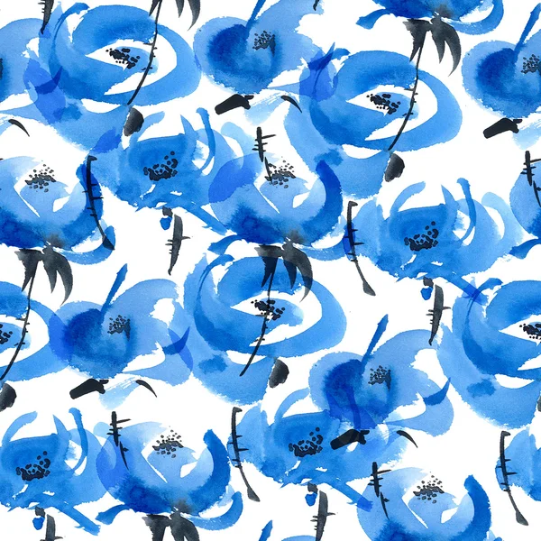 Blue flowers pattern — Stock Photo, Image