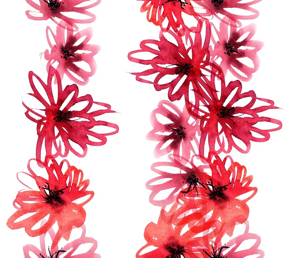 Flores vermelhas padrão sem costura — Fotografia de Stock