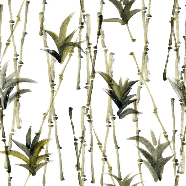 Bambu e agave padrão sem emenda — Fotografia de Stock