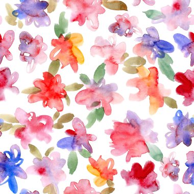 Suluboya çiçek deseni