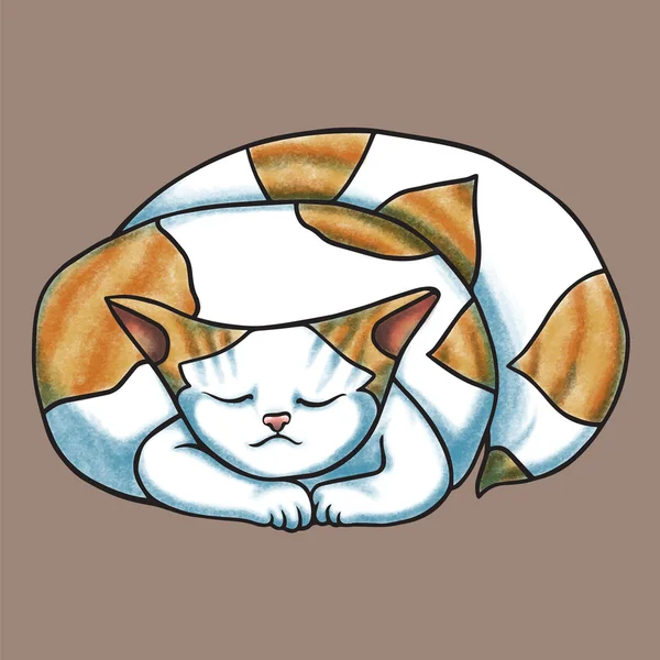 Gato dormido — Vector de stock