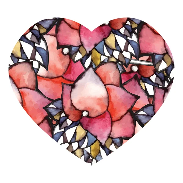 Corazón floral — Archivo Imágenes Vectoriales