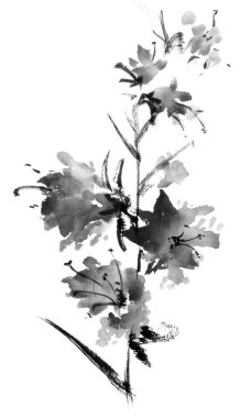 Suluboya çiçek boyalı