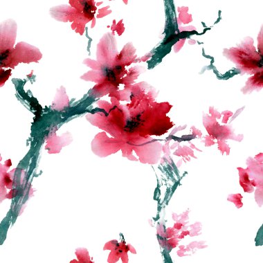 Suluboya çiçek boyalı