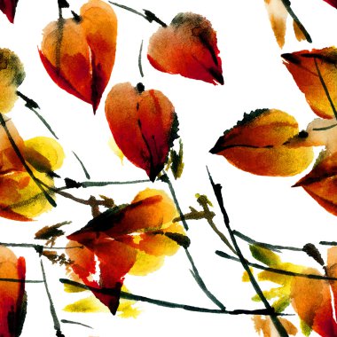 suluboya çiçek illüstrasyonu