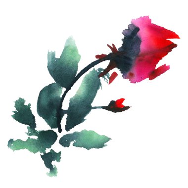 suluboya çiçek şekil