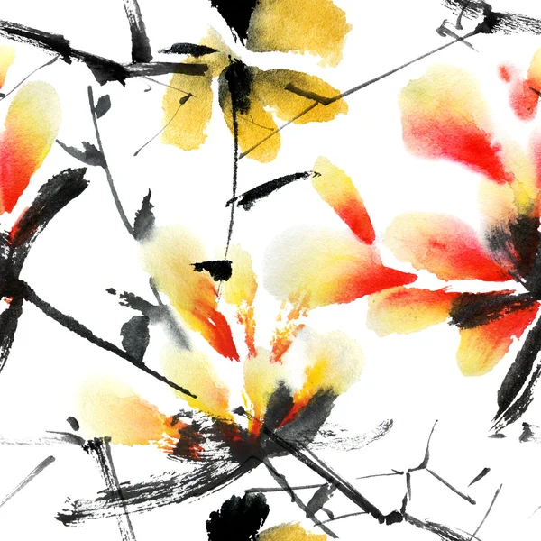 Akvarel blomst illustration - Stock-foto