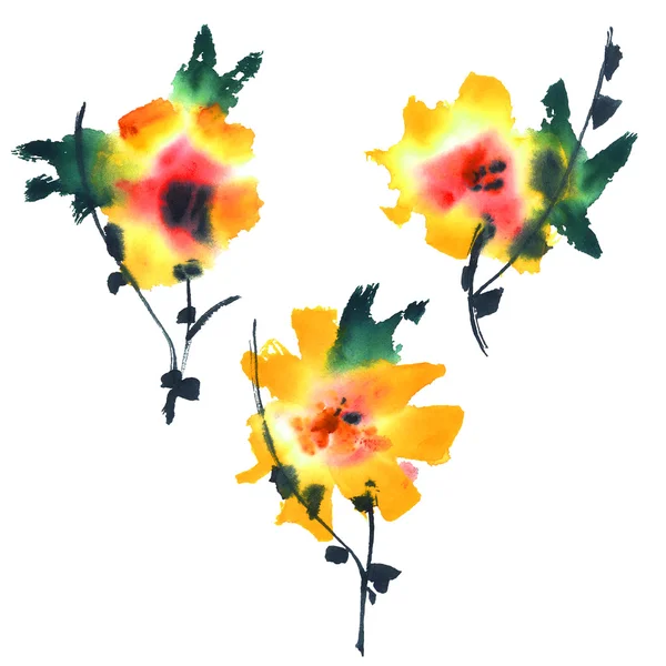 Ilustração floral aquarela — Fotografia de Stock