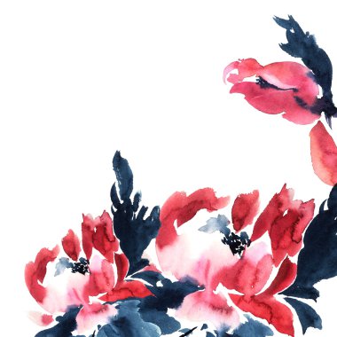 Kırmızı peonies arka plan