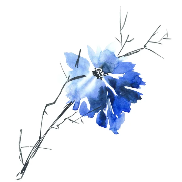 Illustration blaue Blume — Stockfoto