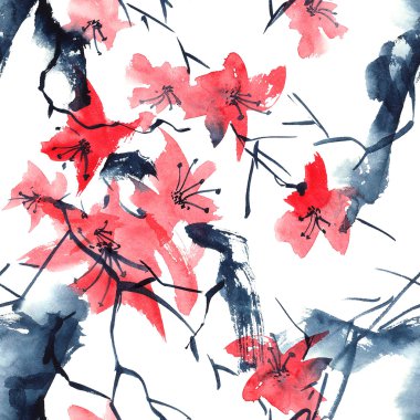 Sakura ağacı desen