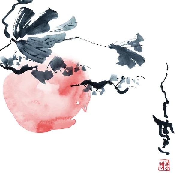 Illustrazione di Sumi-e — Foto Stock