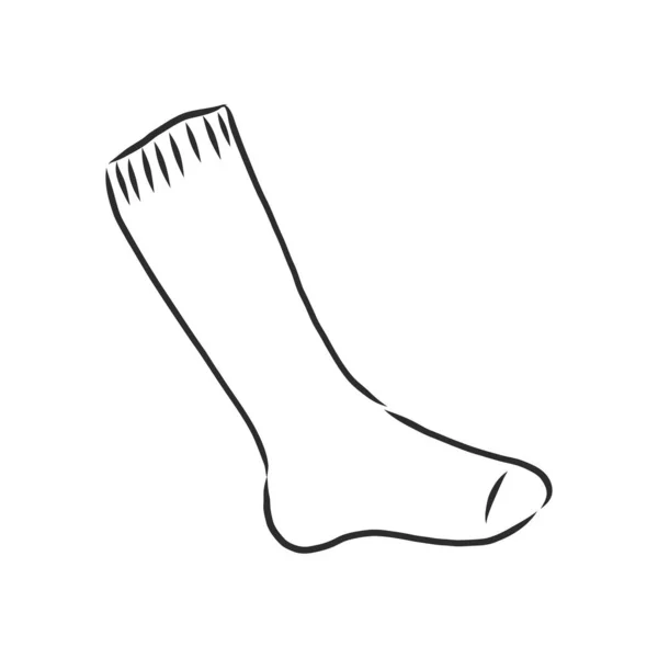 Chaussettes Style Croquis Illustration Vectorielle Modifiable Isolée Sur Fond Blanc — Image vectorielle