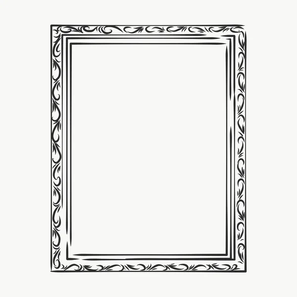 Quadros Ornamentados Elegantes Moldura Imagem Ilustração Esboço Vetor — Vetor de Stock