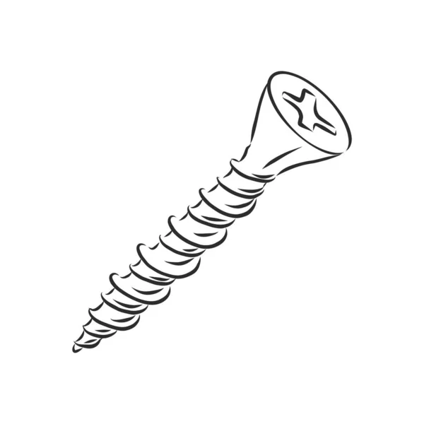 Screws Nails Isolated White Background Vector Illustration — Stock Vector