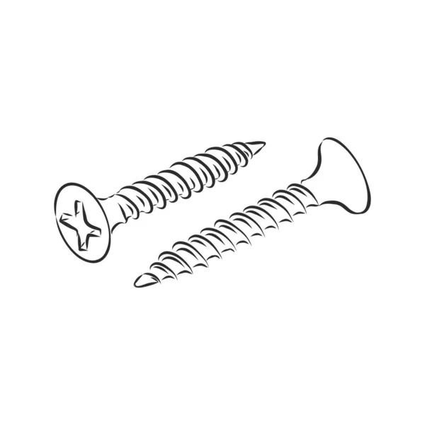 Screws Nails Isolated White Background Vector Illustration — Stock Vector