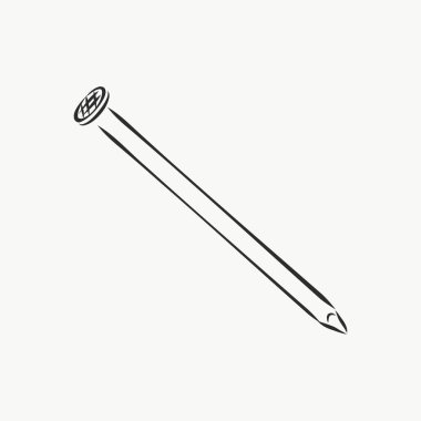 El çizimi tırnak başları vektör çizimi. Karalama çizimi. Vektör çizim evi yenileme aracı. Ev onarım servisi. İnşa etmek için düz stil toola