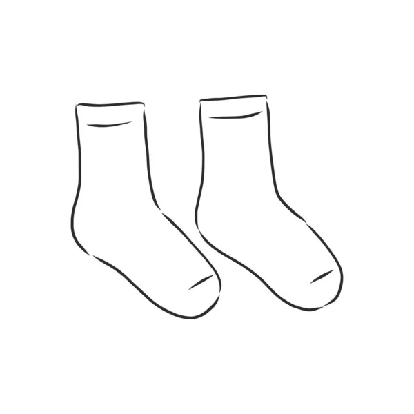 Disposition Des Chaussettes Blanches Style Croquis Illustration Vectorielle Modifiable Isolée — Image vectorielle