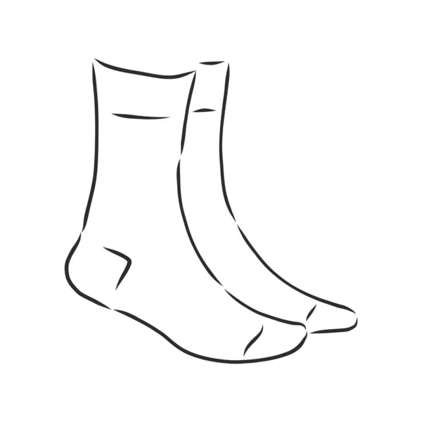 Socks Sketch Style Editable Vector Illustration Isolated White Background — Stock Vector