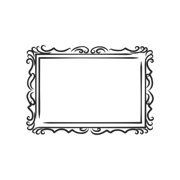 Elegante Sierlijsten Fotolijst Vectorschets Illustratie — Stockvector