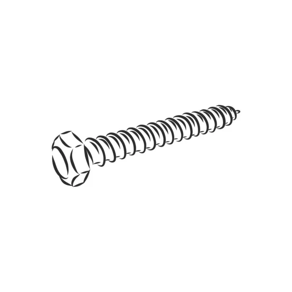 Screws Nails Isolated White Background Vector Illustration — Stock Vector