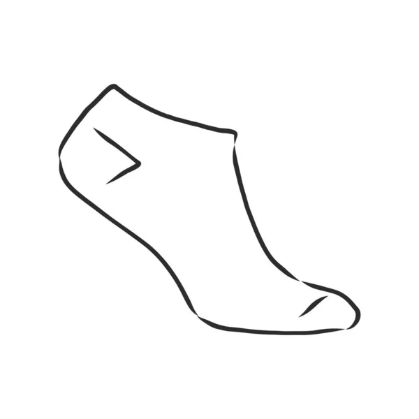 Çorap Eskiz Stili Düzenlenebilir Vektör Llüstrasyonu Beyaz Arkaplanda Izole Edildi — Stok Vektör