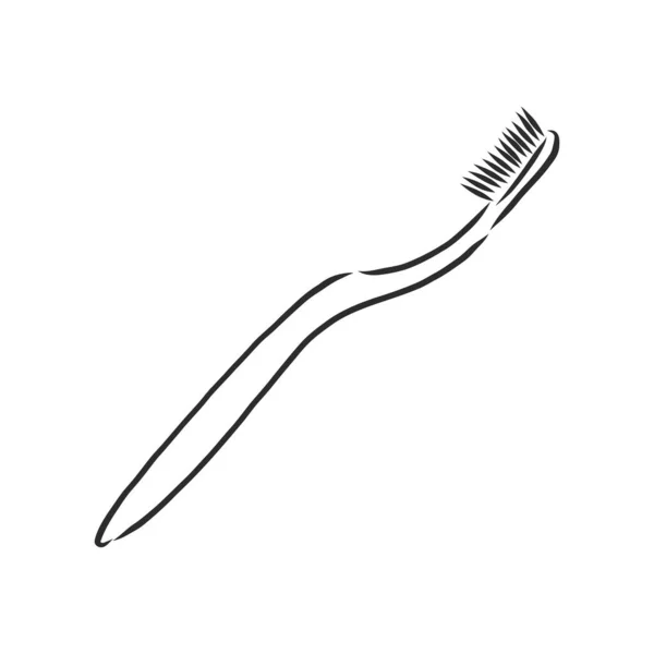 Векторний Одинарний Ескіз Ілюстрація Пластикова Зубна Щітка — стоковий вектор